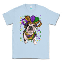 Dusty Blue mardi gras hat  english bulldog Classic Tee - RanaPortraitStore