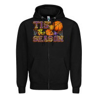 Black tis' the season basketball Zipper Hoodie - Zillion Design Studio