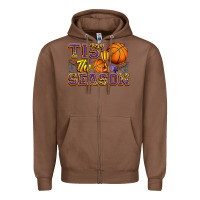 Chestnut tis' the season basketball Zipper Hoodie - Zillion Design Studio