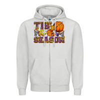 Dove Grey tis' the season basketball Zipper Hoodie - Zillion Design Studio