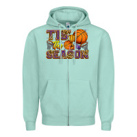 Tis' The Season Basketball Zipper Hoodie | Teevron