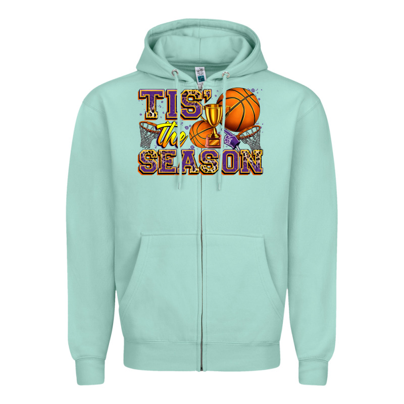 Tis' The Season Basketball Zipper Hoodie by Zillion Design Studio | Teevron