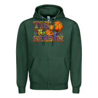 Sports Green tis' the season basketball Zipper Hoodie - Zillion Design Studio