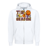 White tis' the season basketball Zipper Hoodie - Zillion Design Studio
