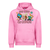 Fuchsia Pink 100 days of coffe and chaos Urban Hoodie - MaliasSmallBusiness