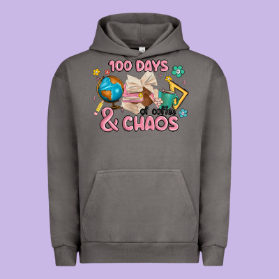 100 Days Of Coffe And Chaos Urban Hoodie Designed By Maliassmallbusiness
