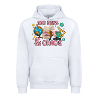 White 100 days of coffe and chaos Urban Hoodie - MaliasSmallBusiness