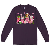 Plum pink christmas coffee cups Long Sleeve Tee - Zillion Design Studio