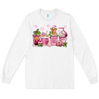 White pink christmas coffee cups Long Sleeve Tee - Zillion Design Studio