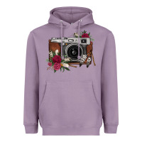 Lavender floral feather vintage camera Heavyweight Hoodie - FaDigitalArtStudio