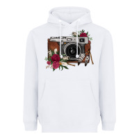 White floral feather vintage camera Heavyweight Hoodie - FaDigitalArtStudio