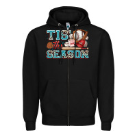 Black tis' the season baseball Zipper Hoodie - Zillion Design Studio