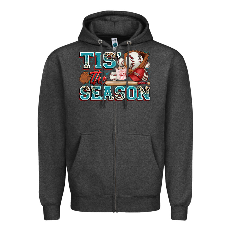 Tis' The Season Baseball Zipper Hoodie by Zillion Design Studio | Teevron
