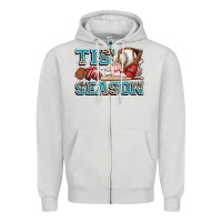 Dove Grey tis' the season baseball Zipper Hoodie - Zillion Design Studio