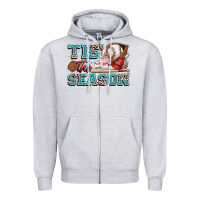 Heather Grey tis' the season baseball Zipper Hoodie - Zillion Design Studio
