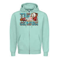Seafoam tis' the season baseball Zipper Hoodie - Zillion Design Studio