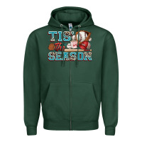 Sports Green tis' the season baseball Zipper Hoodie - Zillion Design Studio