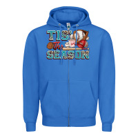 True Royal tis' the season baseball Zipper Hoodie - Zillion Design Studio