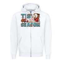 White tis' the season baseball Zipper Hoodie - Zillion Design Studio