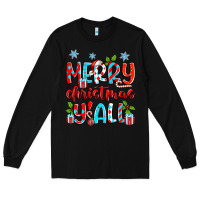 Black merry christmas y'all Long Sleeve Tee - Zillion Design Studio