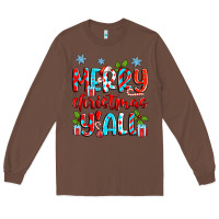 Chestnut merry christmas y'all Long Sleeve Tee - Zillion Design Studio