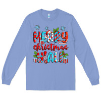 Colony Blue merry christmas y'all Long Sleeve Tee - Zillion Design Studio