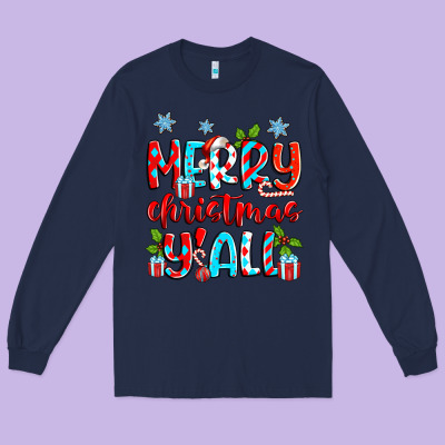 Long Sleeve Tee merry christmas y'all