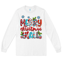 White merry christmas y'all Long Sleeve Tee - Zillion Design Studio