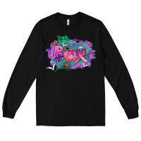 Black halloween boo with cancer ribbon Long Sleeve Tee - AdoDesignShop