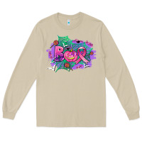 Mushroom halloween boo with cancer ribbon Long Sleeve Tee - AdoDesignShop