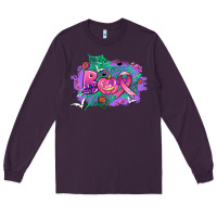 Plum halloween boo with cancer ribbon Long Sleeve Tee - AdoDesignShop