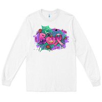 White halloween boo with cancer ribbon Long Sleeve Tee - AdoDesignShop