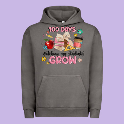 100 Days Of Watching My Students Grow Urban Hoodie Designed By Maliassmallbusiness