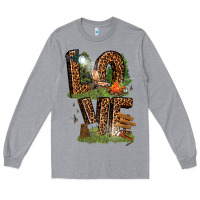 Heather Grey love camping Long Sleeve Tee - texasbilliewilder