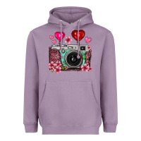Lavender floral heart pink leopard vintage camera Heavyweight Hoodie - FaDigitalArtStudio