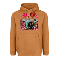 Meerkat floral heart pink leopard vintage camera Heavyweight Hoodie - FaDigitalArtStudio