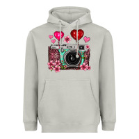 Moon Dust floral heart pink leopard vintage camera Heavyweight Hoodie - FaDigitalArtStudio