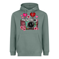Sage floral heart pink leopard vintage camera Heavyweight Hoodie - FaDigitalArtStudio