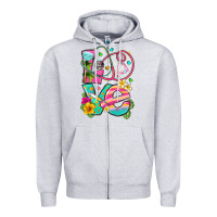 Heather Grey love summer nurse Zipper Hoodie - texasbilliewilder