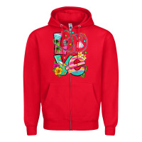 Red love summer nurse Zipper Hoodie - texasbilliewilder
