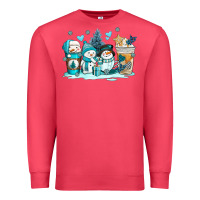 Cardinal winter snowman coffee cups Premium Sweatshirt - AdoDesignShop
