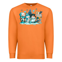 Carrot winter snowman coffee cups Premium Sweatshirt - AdoDesignShop