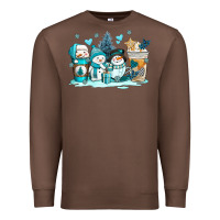 Chestnut winter snowman coffee cups Premium Sweatshirt - AdoDesignShop