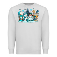 Dove Grey winter snowman coffee cups Premium Sweatshirt - AdoDesignShop