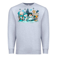 Heather Grey winter snowman coffee cups Premium Sweatshirt - AdoDesignShop