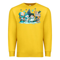 Lemon winter snowman coffee cups Premium Sweatshirt - AdoDesignShop