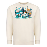 Sandshell winter snowman coffee cups Premium Sweatshirt - AdoDesignShop