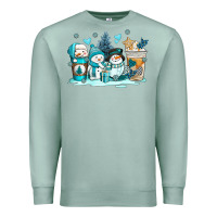 Seafoam winter snowman coffee cups Premium Sweatshirt - AdoDesignShop