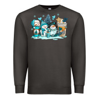 Smoke winter snowman coffee cups Premium Sweatshirt - AdoDesignShop