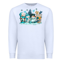 White winter snowman coffee cups Premium Sweatshirt - AdoDesignShop